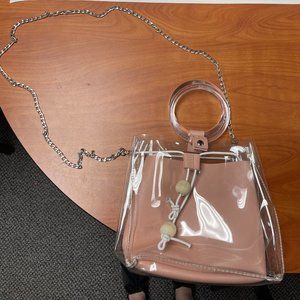Clear Bag with Pink Insert Hand Bag